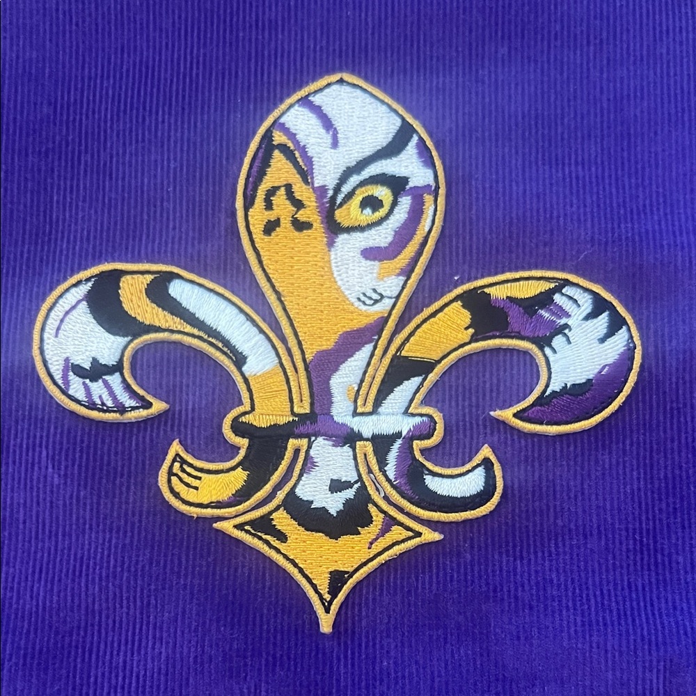 Purple Fleur-de-Lis Kids Dress - Picture 4 of 8
